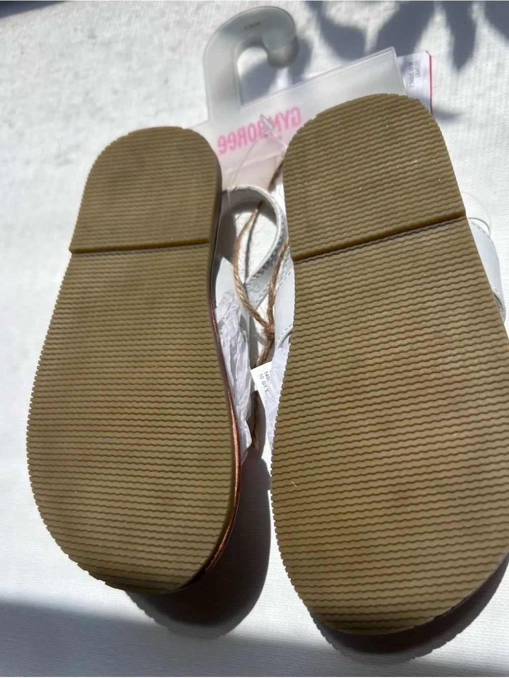 Gymboree Girls Size 8 White Flower Sandals with grosgrain ribbon tulip and bow